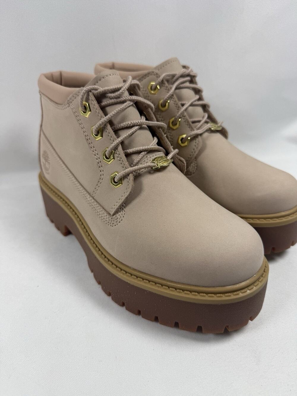 Timberland Stone Street Waterproof Boot Beige Nubuck Women’s 6.5W New